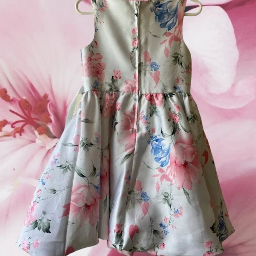 Rare Editions Floral Rhinestone Dress